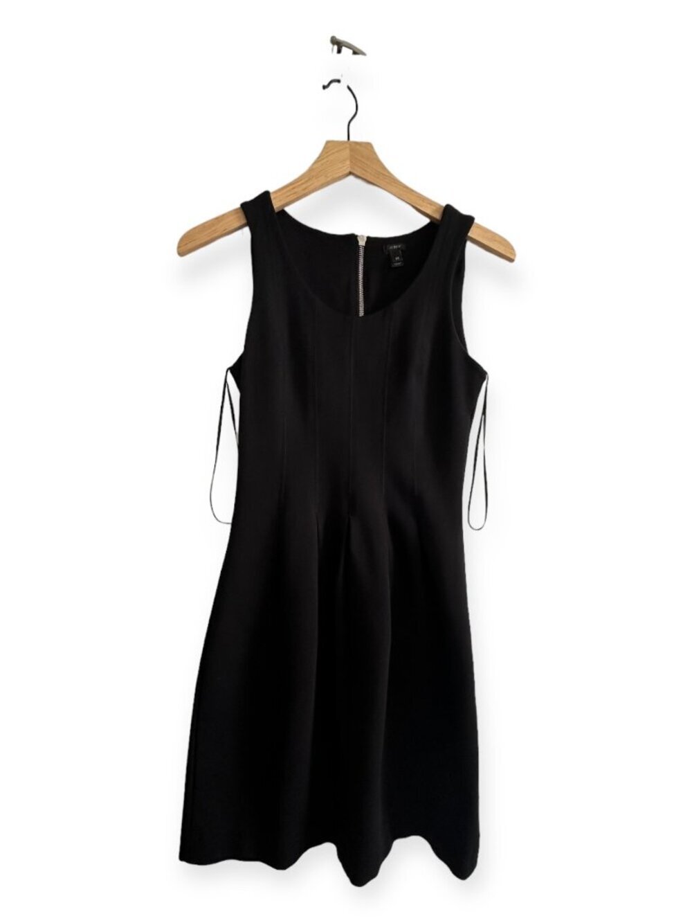 J. Crew Black Pleated Flare Dress, Size 00, Sleeveless Mini Dress-SALE